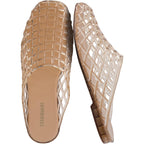 Cushionaire Lab Jelly Flats For Women, Closed Toe Slip On Lightweight Womens Mules With Woven Design And Cushioned Comfort