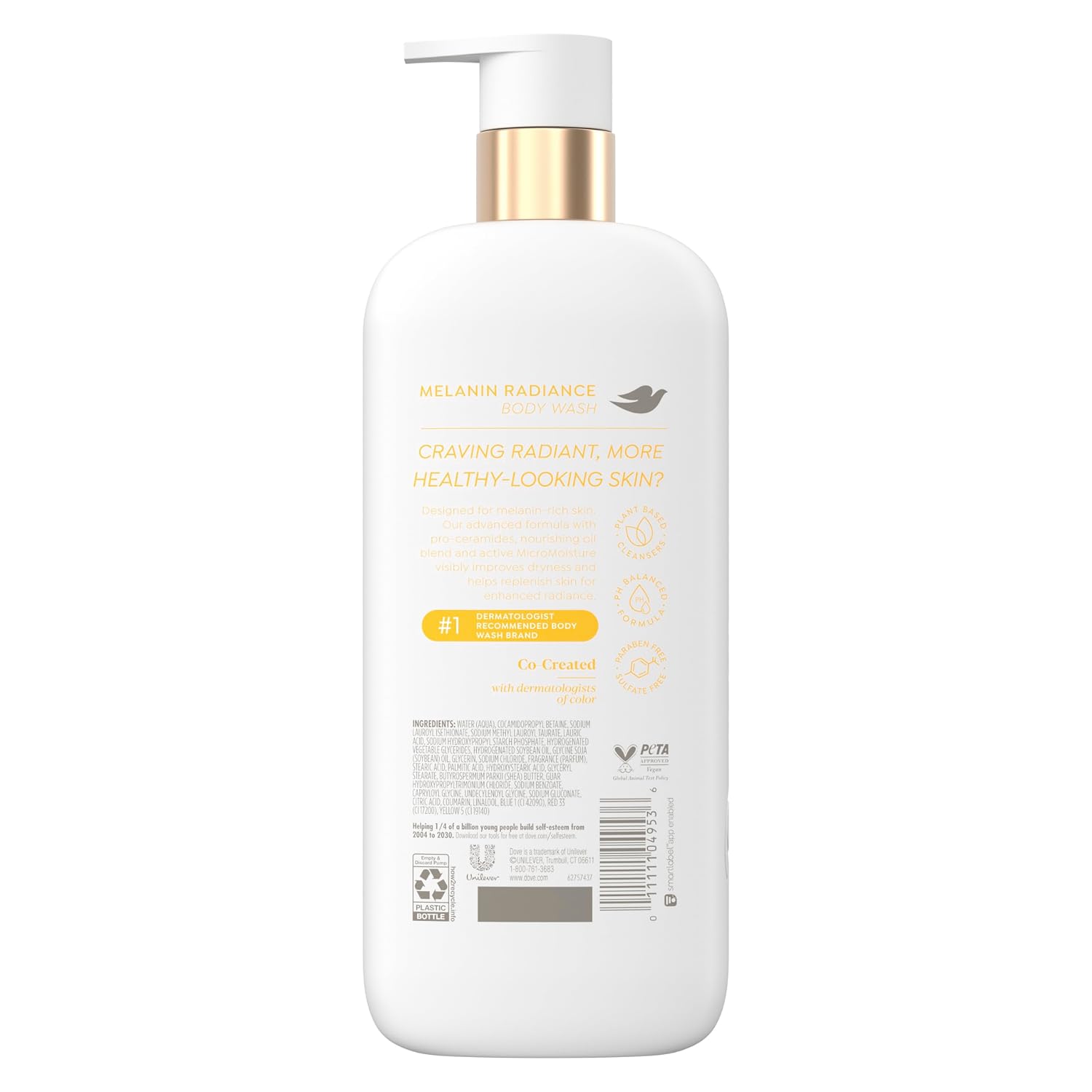 Dove Body Wash Melanin Radiance Nourishes For Restored Radiance 5% Pro-Ceramide Serum With Nourishing Oil Blend 18.5 Oz