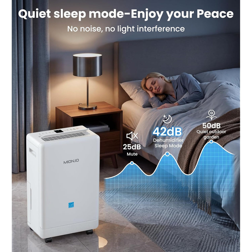 4500 Sq. Ft Dehumidifier For Basement Quilt Compressor Dehumidifiers For Home With Drain Hose, Energy Efficient, Intelligent Humidity Control, Dehumidifier For Bathroom, Bedroom, Office