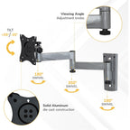 Mount-It! Lockable Rv Tv Mount For Camper, Trailer, Motorhome, Truck & Boat, Full Motion, Quick Release, Rust-Resistant Aluminum, Dual Wall Plates For Indoor & Outdoor, 19-43 Tvs, 33 Lbs, Vesa 200X200