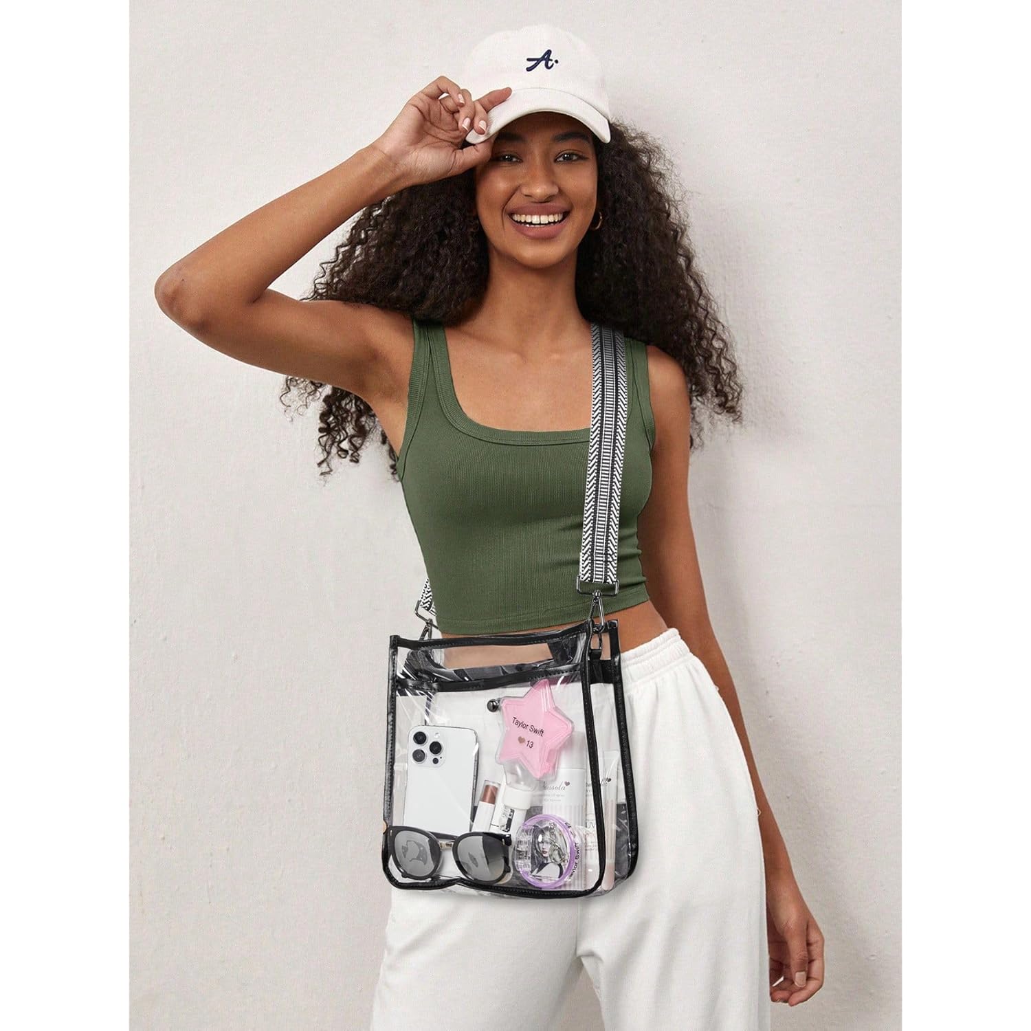 Bluome Clear Bag for Stadium Events 12x12x6, Clear Purses Stadium Bag Crossbody Purses for Concerts Football Games Travel