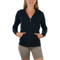 Tobeinstyle Women’S Cotton Lightweight Long Sleeve Hoodie Pullover Or Full Zip Jacket W/Kangaroo Pocket