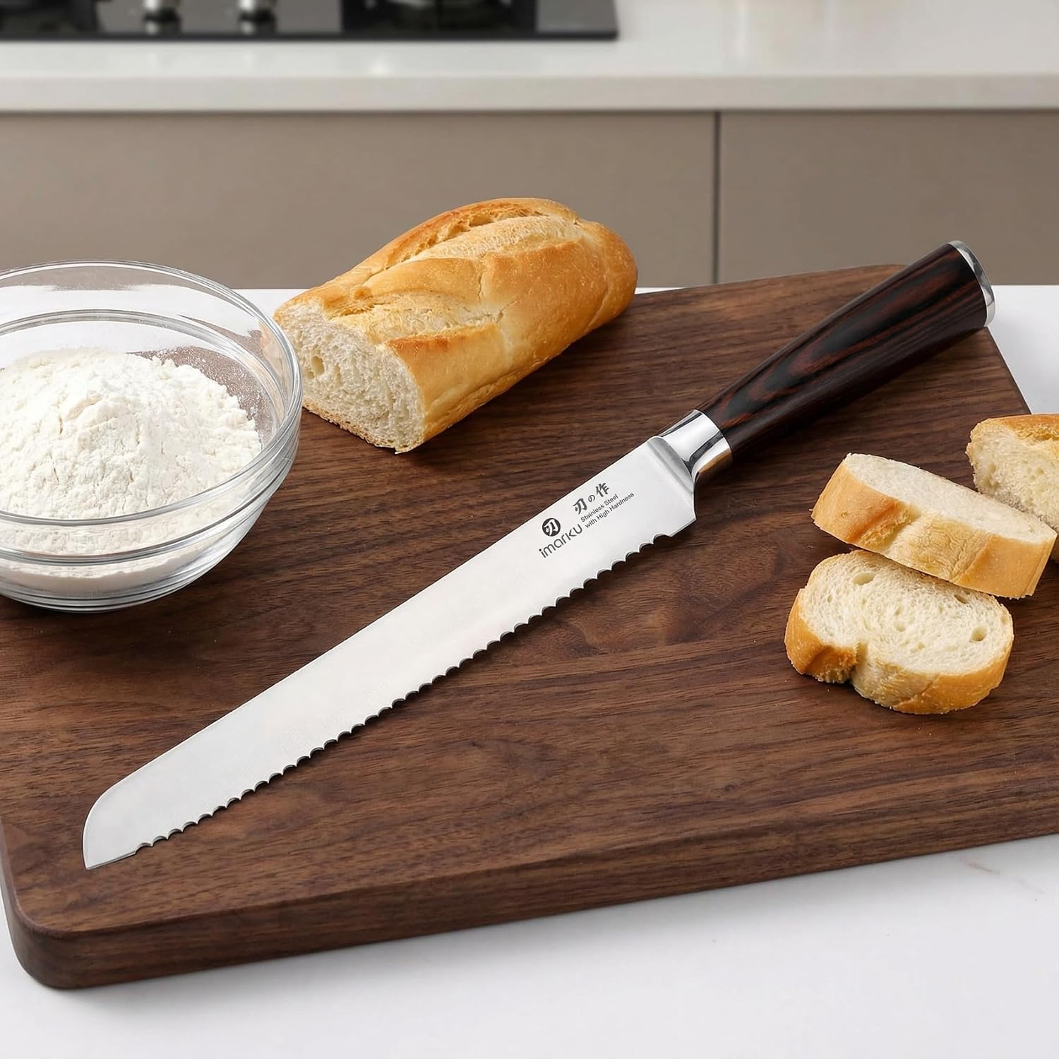 Imarku Bread Knife, German High Carbon Stainless Steel Professional Grade Bread Slicing Knife, 10-Inch Serrated Edge Cake Knife, Bread Cutter For Homemade Crusty Bread, Birthday Gift