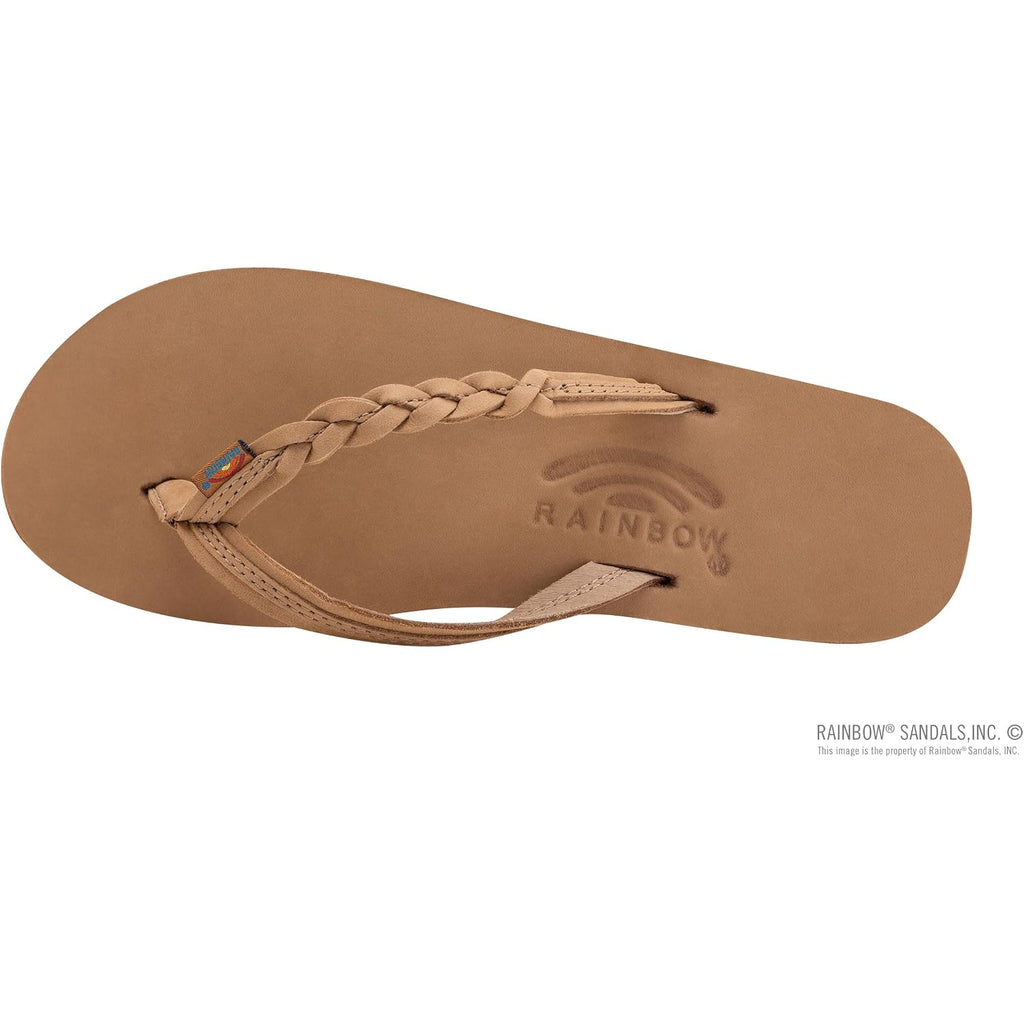 Rainbow Sandals Women’S Double Layer Flirty Braidy Premier Leather W/Single Braided Strap