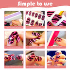 420 Pieces 30 Sheets Glitter Nail Wraps with Nail File Nail Polish Strips Self Adhesive Nail Polish Stickers Nail Strips for Women Girl Salon Nail Art Accessories