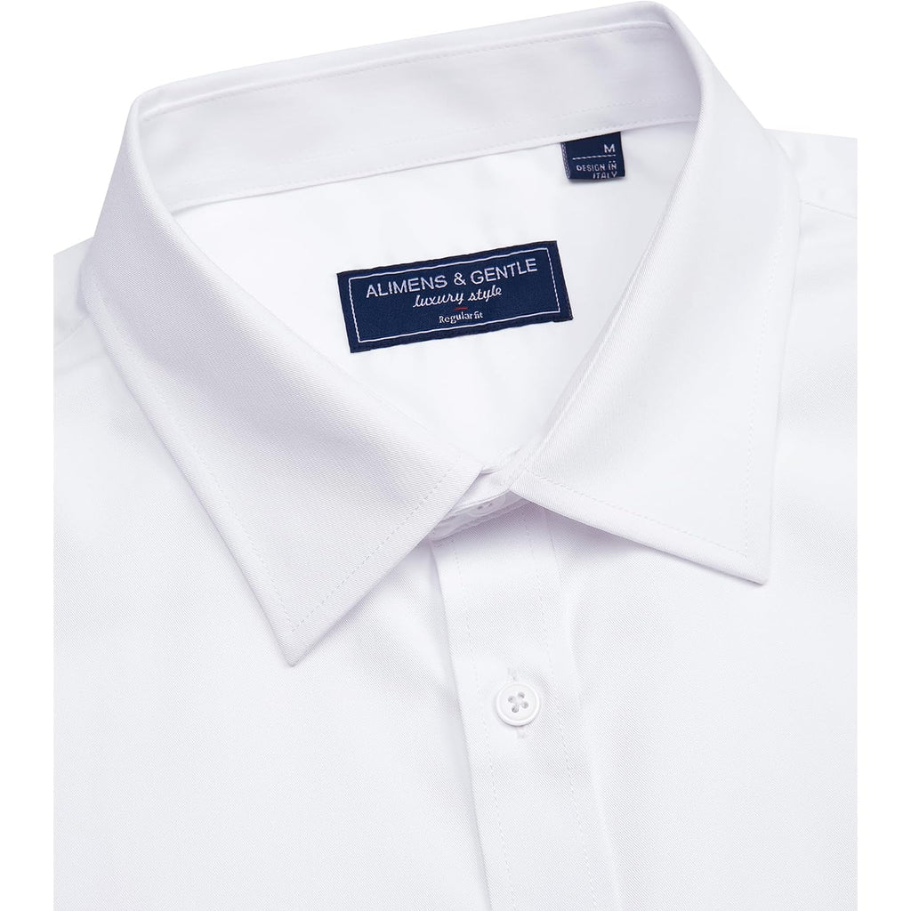 Alimens & Gentle Mens Dress Shirts Short Sleeve Wrinkle Free Stretch Regular Fit Formal Casual Button Down Shirt With Pocket