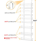 Moforoco White 9-Tier Over The Door Pantry Organizer, Pantry Organization And Storage, Metal Hanging Spice Rack Shelves Door, Home & Kitchen Essentials, Laundry Room Bathroom Organization