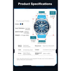 North Edge Solar Powered Dive Watch Men’S Watch, 1000Ft/300M Water Resistance, Luminous Dial, Silicone Strap 45.8Mm