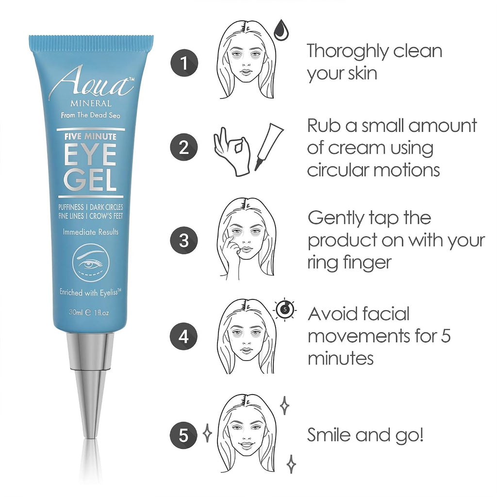Puffy Eye Gel Instant Results – Naturally Rapid Reduction Eye Gel, Eliminate Wrinkles, Puffiness And Bags – Hydrating Eye Gel W/Green Tea Extract By Aqua Mineral – 1 Oz