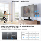 Perlesmith Universal Swivel Tv Stand For 32-75 Inch Tvs, Table Top Tv Stand Base Up To 99 Lbs, 4 Height Adjustable Universal Tv Legs With Tempered Glass Base, Max Vesa 600X400Mm, Pstvs02-N1