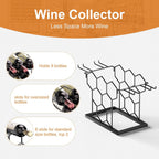 B4Life Countertop Wine Rack, Wine Rack With Glass Holder 8 Bottles | Freestanding Small Liquor Holder Metal, Tabletop Bottle Storage Stand For For Home, Kitchen, Bar, Cellar