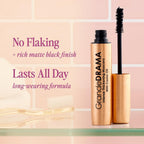 Grande Cosmetics Grandedrama Intense Thickening Black Mascara With Castor Oil, Volumizing, Conditioning, Buildable Formula (0.32 Oz)