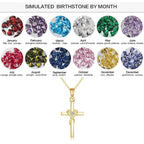 KECHO 14K Solid Gold Cross Necklace for Women Delicate Gold Diamond Heart Cross Pendant Necklace Religious Jewelry Christmas Gifts for Wife Mom Friends