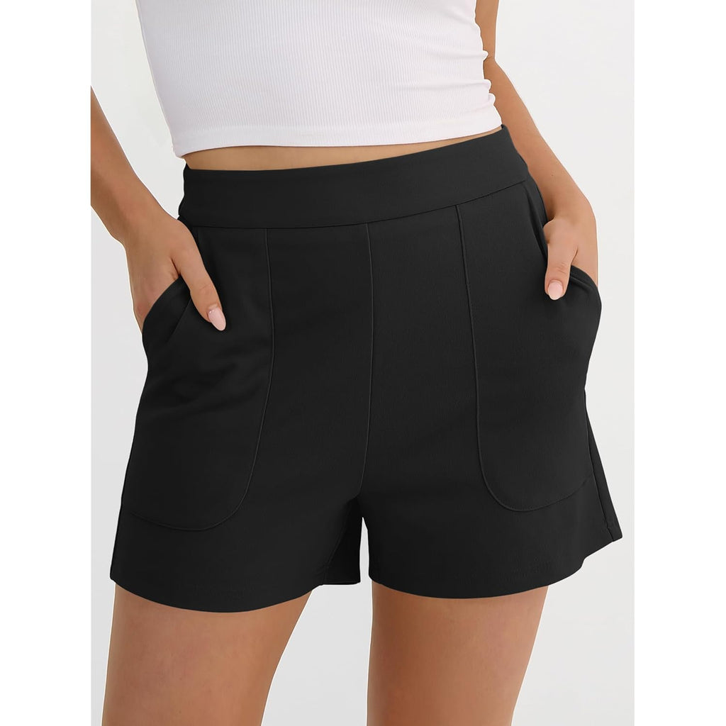 Shorts for Women Summer Casual Elastic High Waist Lounge Comfy Dress Shorts with Pockets 2026 Beach Vacation Clothes