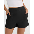 Shorts for Women Summer Casual Elastic High Waist Lounge Comfy Dress Shorts with Pockets 2026 Beach Vacation Clothes