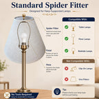 Empire Beige Linen Lamp Shades Set Of 2, 6X16X10.8 In Spider Fitter | Set Of 2 Empire Beige Lamp Shades,Easy Assembly,Soft Warm Light For Table And Floor Lamps In Living Rooms & Home Offices