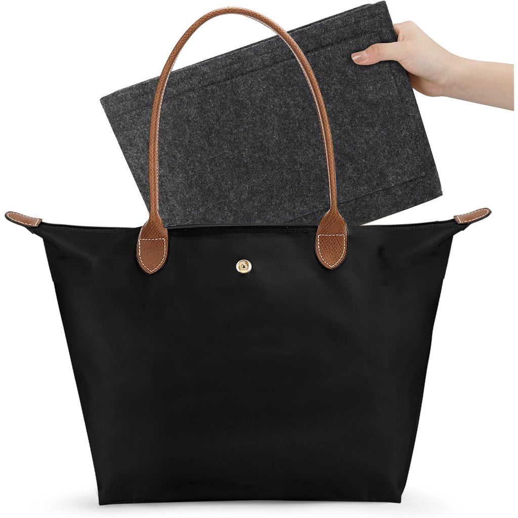 Tote Bag For Women With Purse Organizer Insert, Foldable Waterproof Nylon Bag For Travel, And Daily Use,Medium Size.