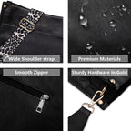 Vegan Leather Crossbody Bags For Women, Crossbody Purse With Guitar Strap Zipped Pockets Handbag Shoulder Bag
