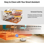 Roborock Q7 M5+ Robot Vacuum And Mop, Up To 7-9 Weeks Self-Empty, 10000Pa | Upgraded From Q5 Max+, Dual Anti-Tangle System For Pet Hair & Carpet, Precisense Lidar Navigation, App Control, White