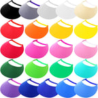 Sureio 22 Pcs Foam Sun Visors for Women Bulk Adjustable DIY Blank Sun Hat Tennis Elastic Visors for Party Beach Outdoors