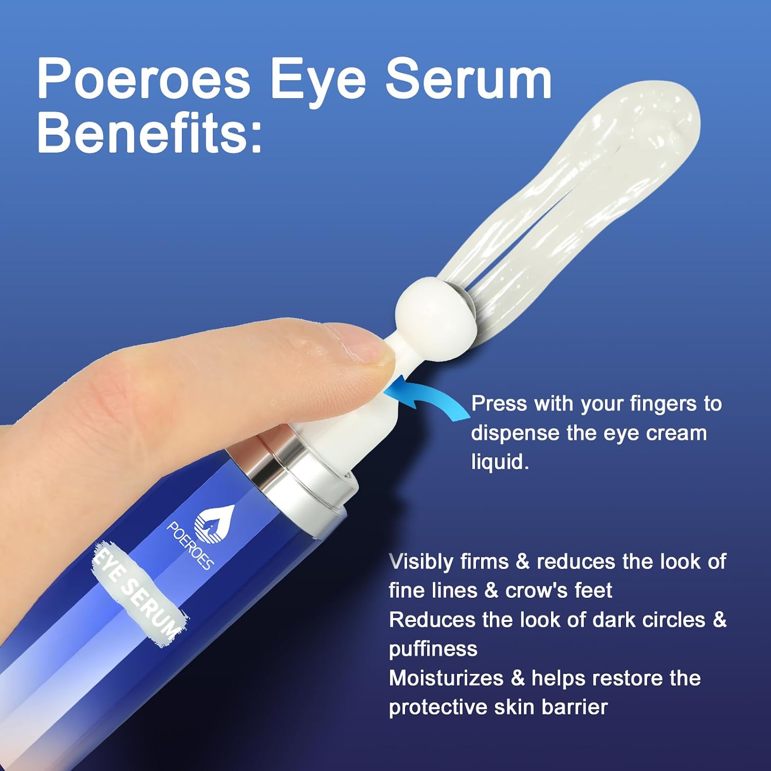 Eye Serum With 8% Caffeine & 8% Retinol, Under Eye Cream With Hyaluronic Acid, Niacinamide & Peptides, 360° Cooling Roller For Dark Circles, Puffiness, Fine Lines & Wrinkles, 0.5 Fl Oz
