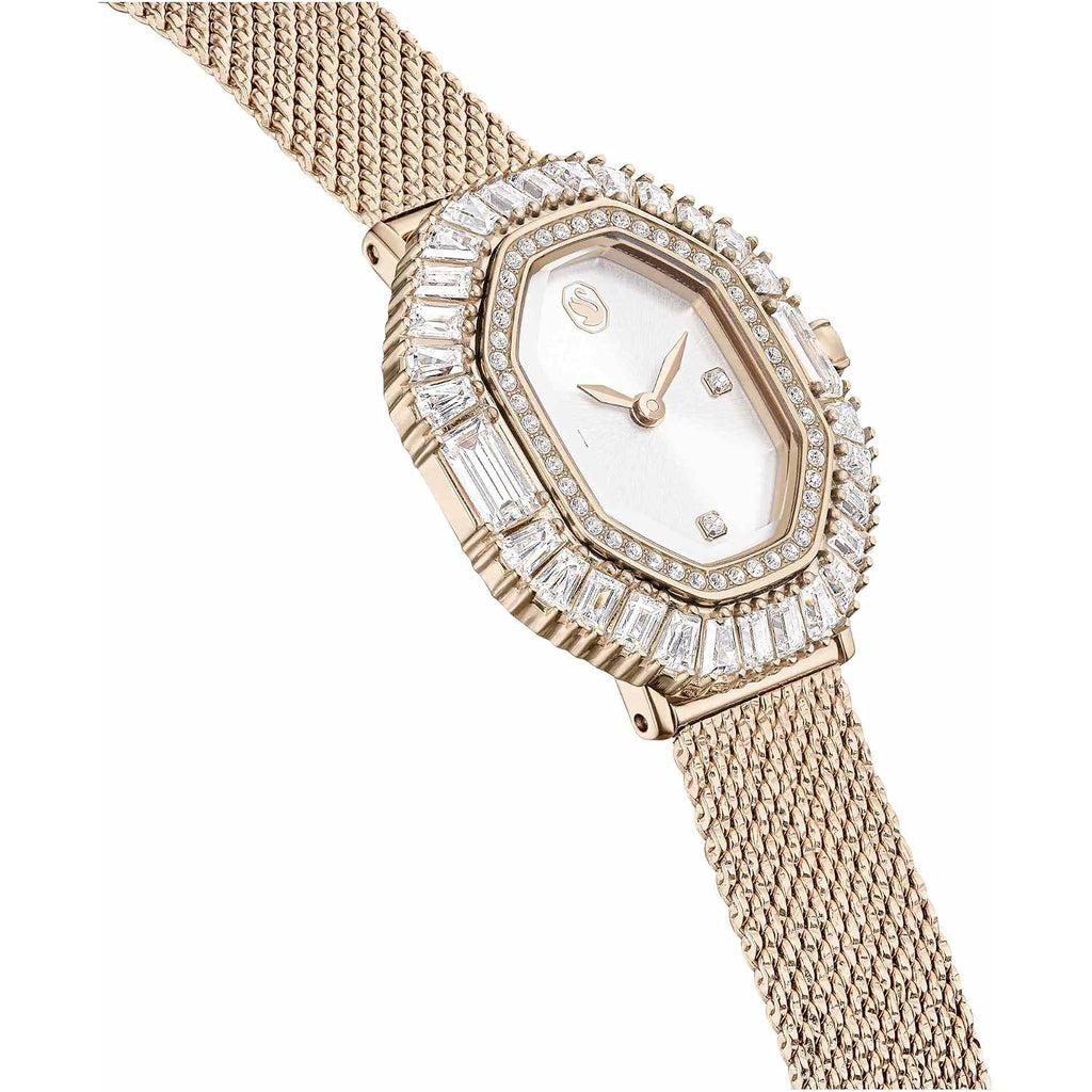 Swarovski Matrix Octagon Watch, Swiss Made, Clear Crystals, Gold-Tone, Stainless Steel Finishes
