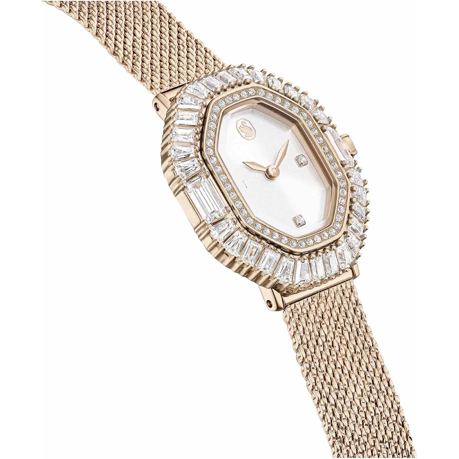 Swarovski Matrix Octagon Watch, Swiss Made, Clear Crystals, Gold-Tone, Stainless Steel Finishes