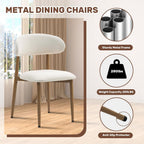 Uvv Dining Chairs Set Of 4, Metal Kitchen Chairs With Modern Fabric Upholstered For Dining Room, Beige