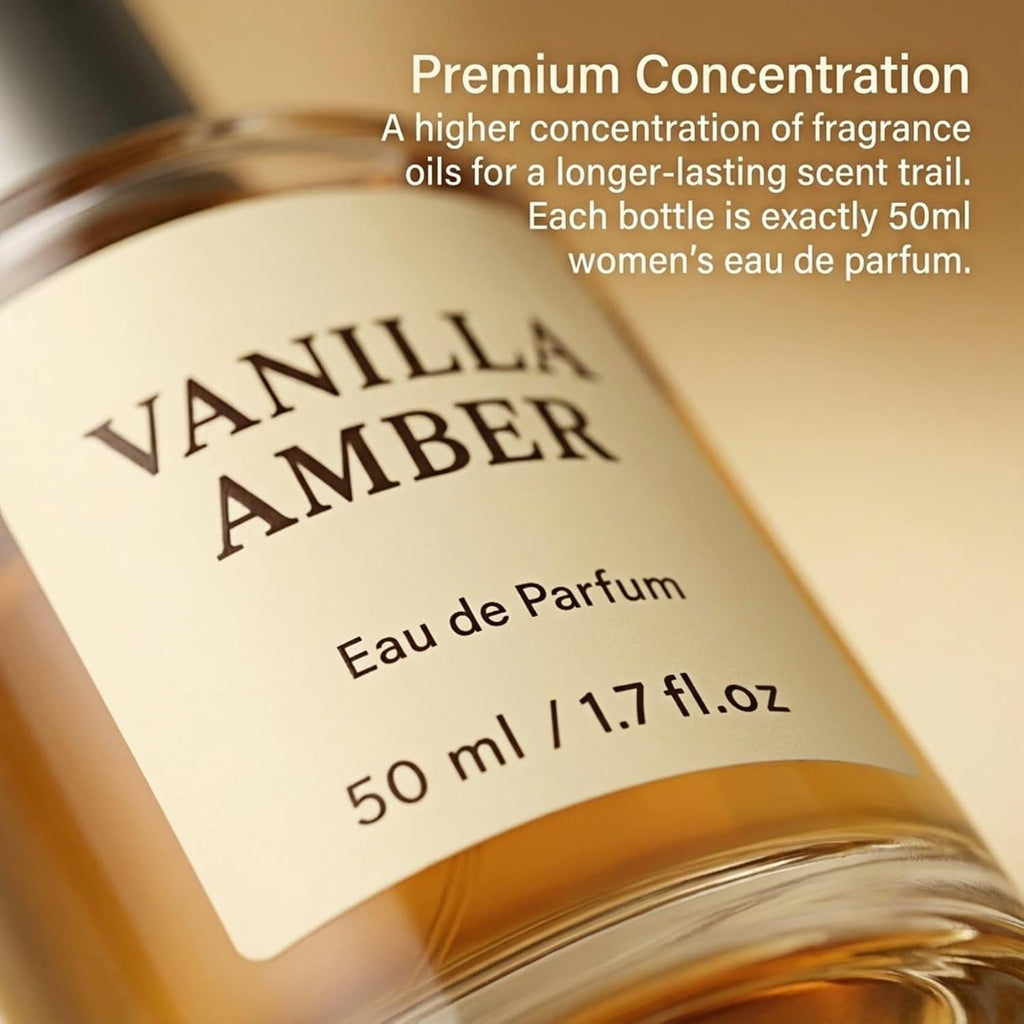 Ambery Vanilla Eau De Parfum For Women - Perfume Spray With Coffee, Jasmine, Cedarwood & Patchouli Notes - Gourmand Fragrance, 1.7 Fl Oz (Vanilla Ambery)