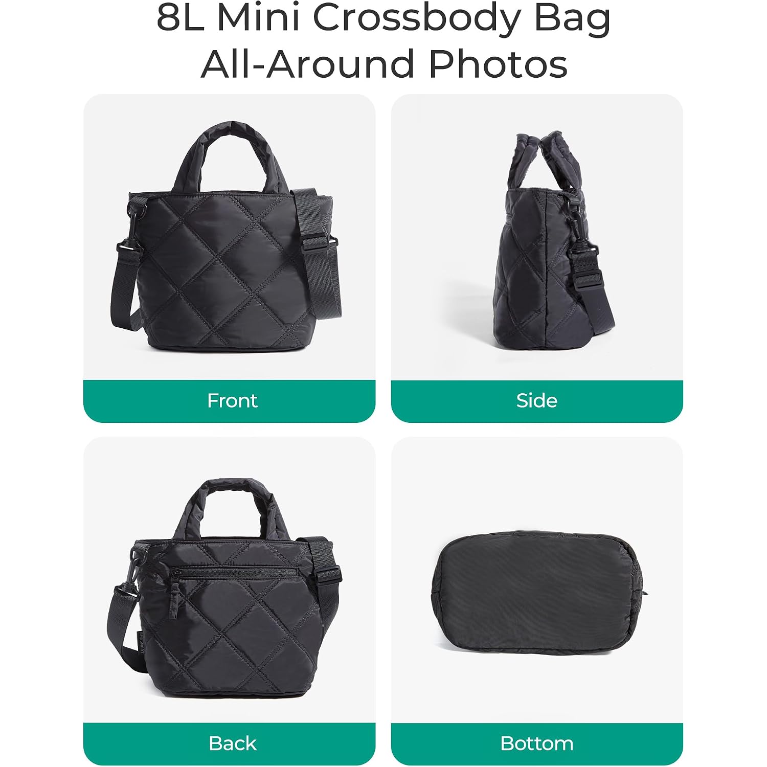 Bagsmart Crossbody Bags For Women, Lightweight Purses For Women, Quilted Puffer Tote Handbags For Daily Use,Shop,Travel