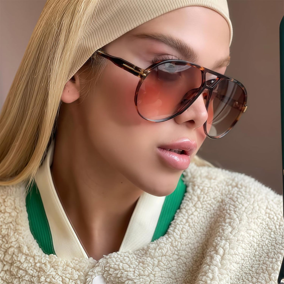 Guvivi Retro Aviator Sunglasses For Women Men Oversized Classic 70S Vintage Trendy Tangle Free Square Aviators Sun Glasses