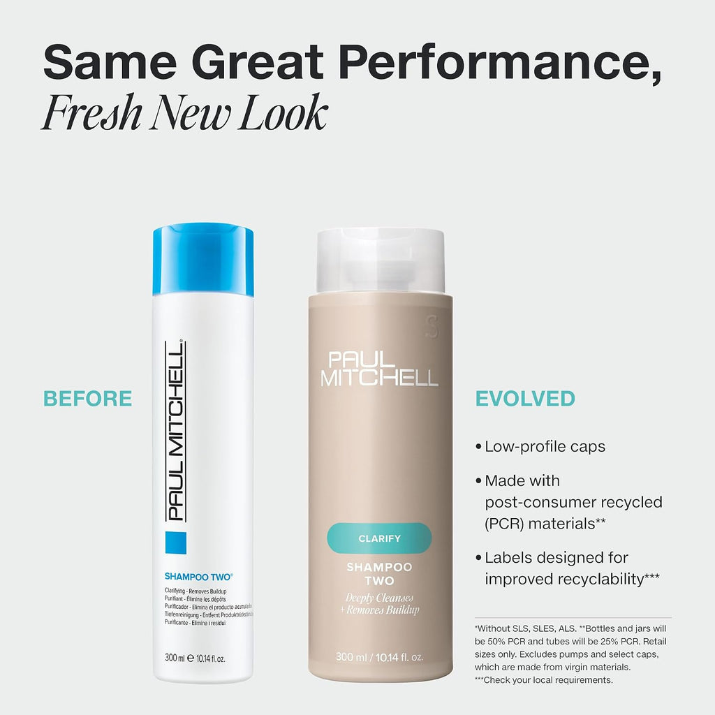 Paul Mitchell Shampoo Two, Clarifying Shampoo, Deep Cleanses + Removes Buildup, For All Hair Types, Especially Oily Hair