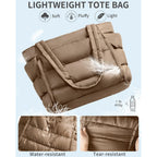 Bagstellar Puffer Tote Bag For Women, Lightweight Puffy Work Handbag Teacher Nurse Quilted Shoulder Bag For School Travel Gym | Cloud Bag W/ Zipper