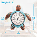 Outdoor Thermometer, Turtle Outside Decor For Patio Pool Garden | Large Number Wall Mounted No Battery Needed Waterproof
