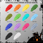 Ybuete White Face Body Painting Stick, Professional Full-Coverage Cream White Face Paint For Halloween Sfx Skeleton Ghost Zombie Clown Goth Cosplay Makeup, Washable Body Stick For Adult Costume Party