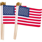 American Flags On Stick, 12 Pcs 8X12 Inch Small Us Wood Stick Flags With Kid-Safe Spear Top, Memorial Day Decorations, Patriotic Decorations, 4Th Of July, 250Th Anniversary, Parades