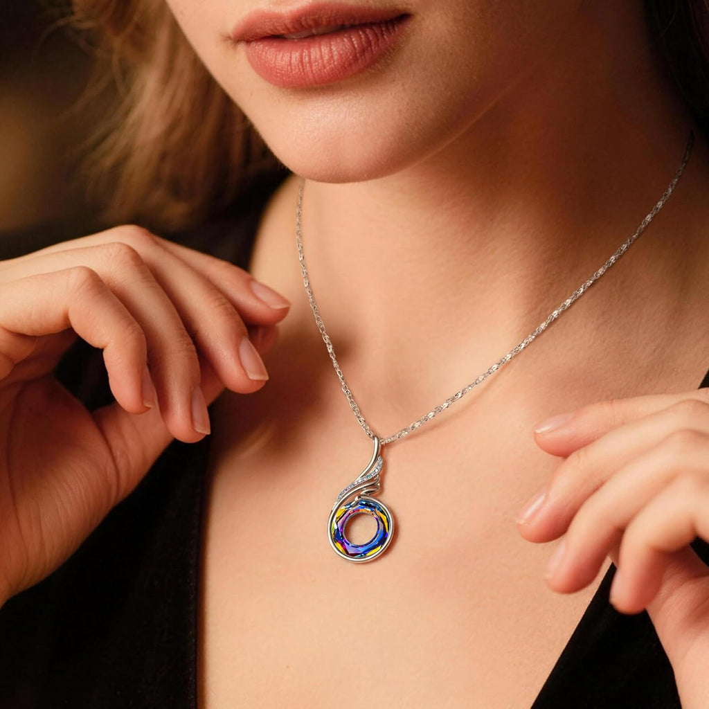Kate Lynn "Rise From the Ashes Phoenix Necklace Made with Crystals from Austria, 18"+2" Necklace, Packaged with Jewelry Box, Birthday Gift for Women, Symbol of Luck and Renewal