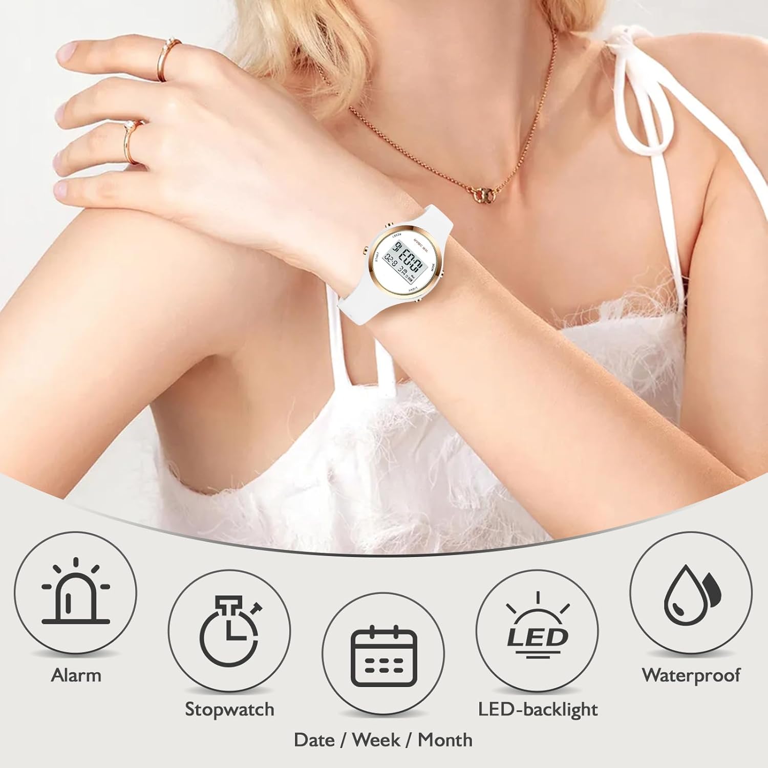 XCZAP Outdoor Sport Watches Alarm Clock Waterproof LED Digital Watch