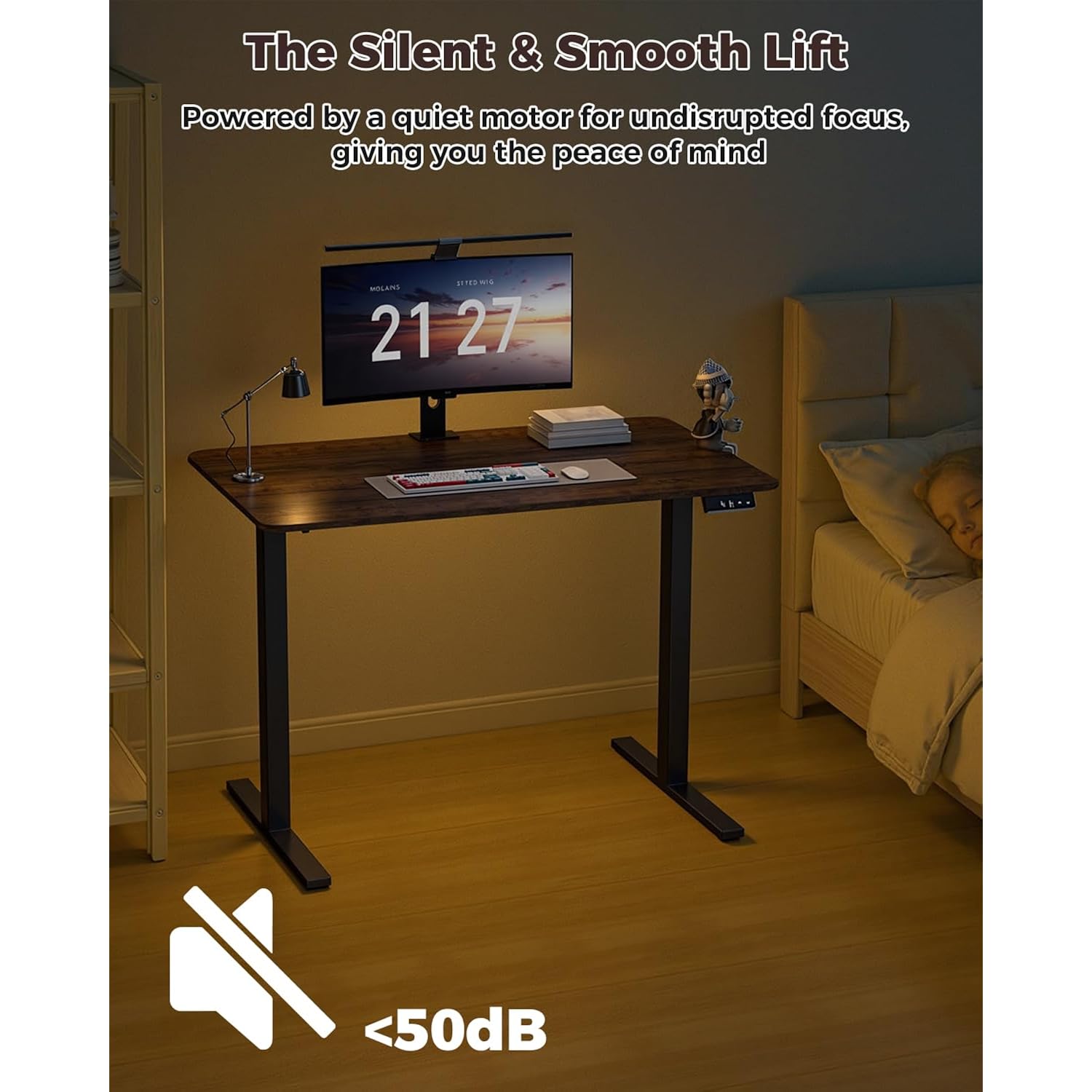 Electric Standing Desk 48" X 24", Height Adjustable 28"-46", Sit Stand Desk With Memory Presets, Smooth & Quiet Motor, Reinforced Frame, Easy Assembly, Ergonomic Home Office Desk