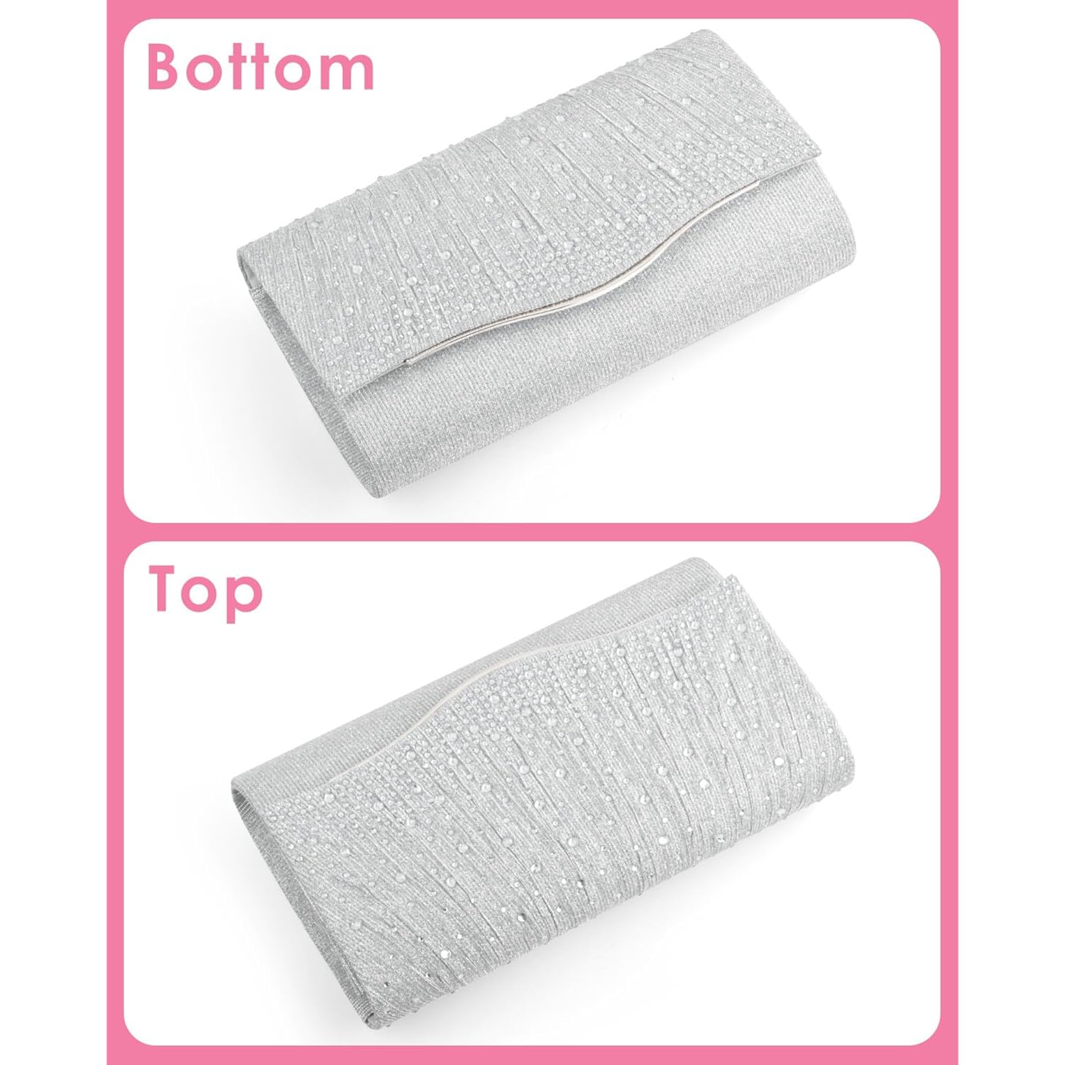 Clutch Purses For Women, Formal Evening Bags Suede Shoulder Envelope Party Handbags Wedding Cocktail Prom Clutches