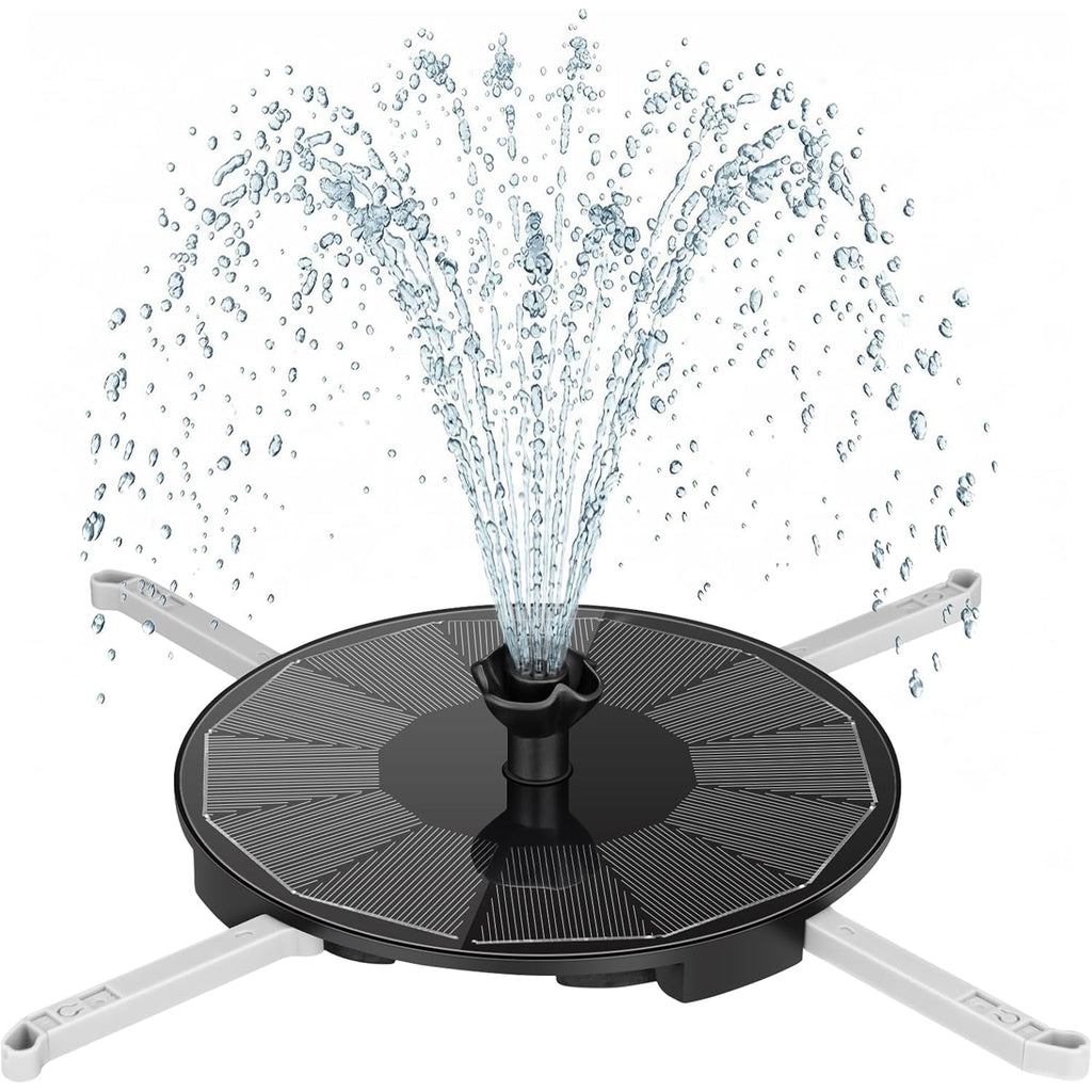 Solar Fountain Pump With 3 Spray Height Adjustment, Upgraded Pet Solar Bird Bath Fountains With 6 Nozzles, Solar Water Fountain Pump For Outdoor, Bird Bath, Garden, Pool, Pond