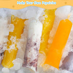 Maqihan 100 Ice Candy Plastic Bags - 4X12 Bolsas Para Bolis De Hielo Mexicanos Freeze Icepop Bags Popsicle Mold Bolsas Para Helados Caseros Popsicle Wrappers Yogurt Ice Cream Smoothie Mold Bag