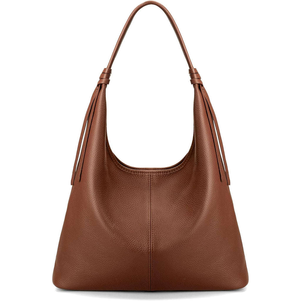 befen Genuine Leather Slouchy Hobo Purses for Women, Top Grain Real Leather Tote Handbags Shoulder Satchel with Tassel Ribbon