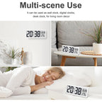 Lcd Digital Wall Clocks Battery Operated, 8.5" Modern Wall Clocks For Living Room Decor, Simple Digital Wall Clock With Temperature/Date/Time - 12/24H, Small Desk Clock For Bedroom Office