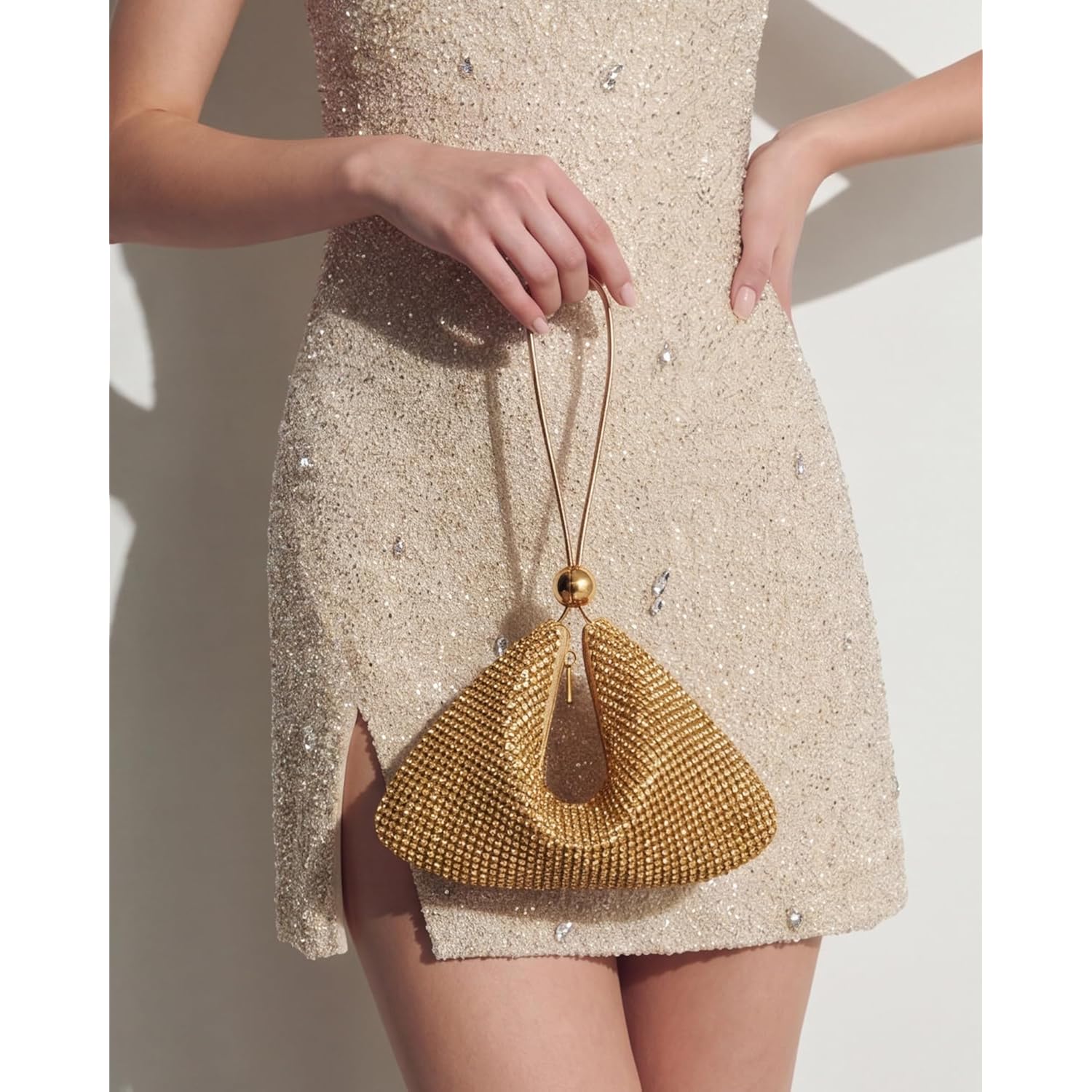 Apryl Rhinestone Purse Sparkly Evening Clutch Bag Small Dressy Bling Cocktail Handbag For Party Wedding Prom