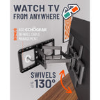 ECHOGEAR MaxMotion TV Wall Mount for Large TVs 42" to 90" - Full Motion Has Smooth Swivel, Tilt, & Extension - Universal Design Works with Samsung, Vizio & More - Includes Hardware & Drill Template