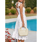 Imily Bela Womens Summer Floral Maxi Dress Boho Tie Strap Sleeveless Smocked A Line Beach Sundress Long Dresses