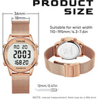 Women'S Step Counter Pedometer Watch With Stainless Steel Bracelet, Stylish Design, No App, No Charging Needed For Step, Calorie, Distance, Alarm, Countdown Timer，Tu-2401