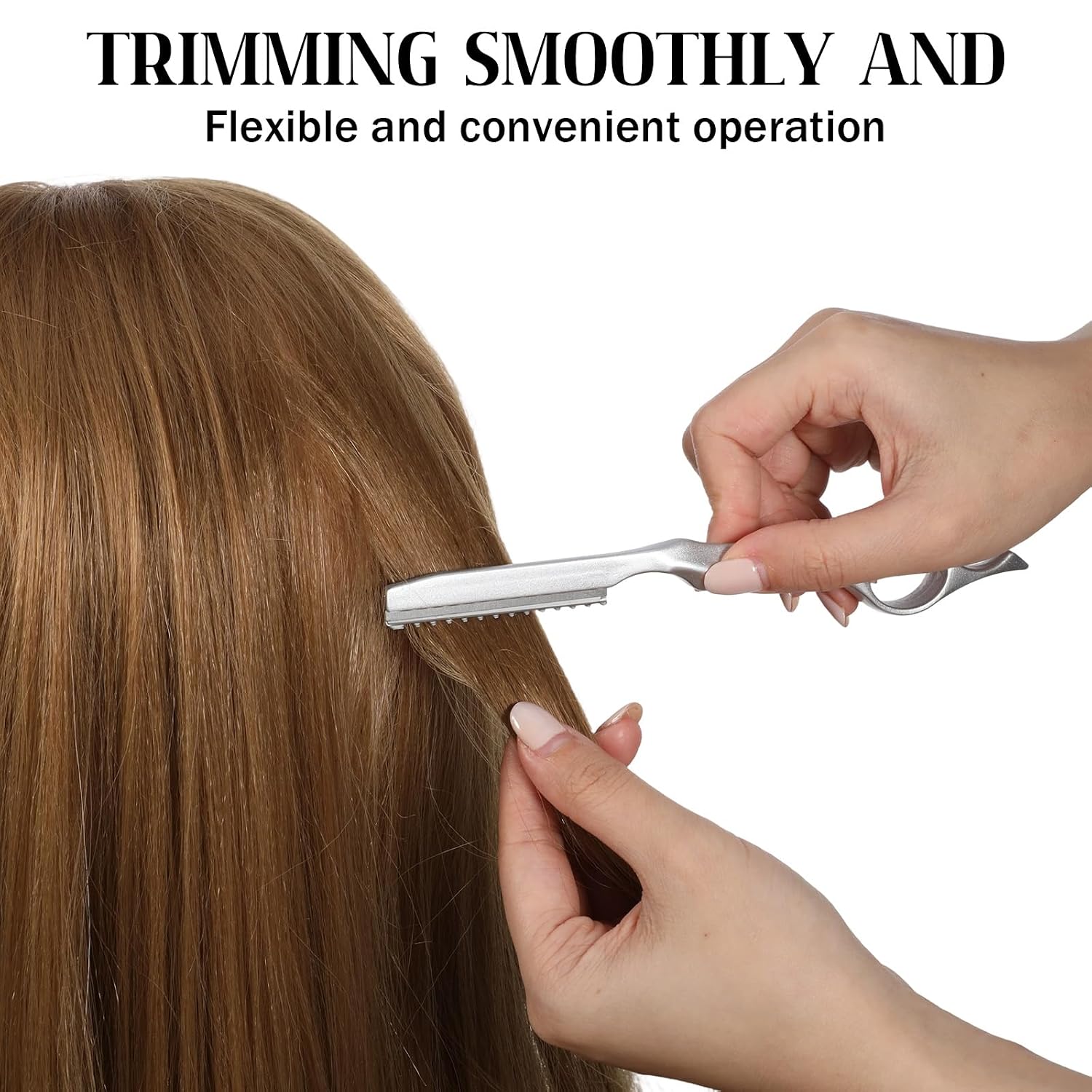 Hair Razors For Cutting Hair, 6.9" Stainless Steel Hair Thinning Razor Kit With 10Pcs Replacement Blades, Professional Styling Texturizing Cutting Razor Tool For Salon And Home