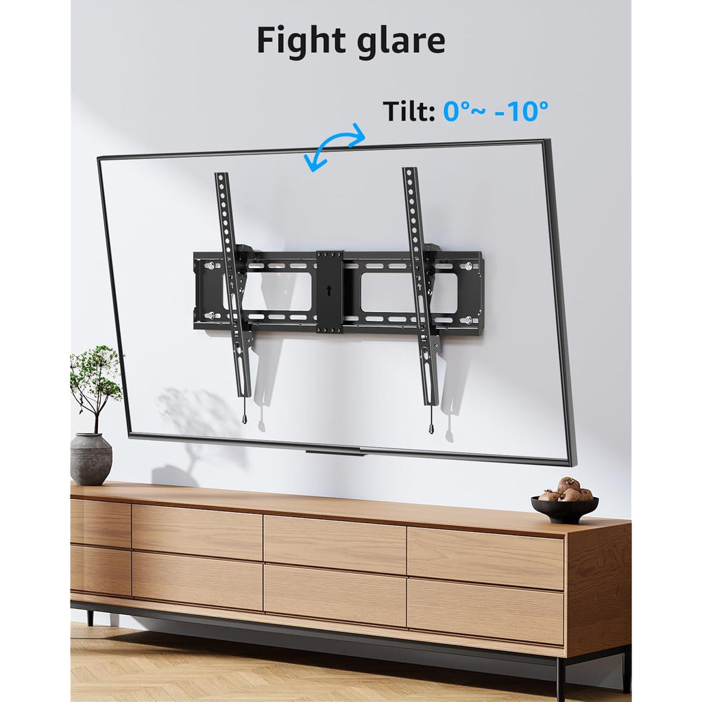 MOUNTUP TV Wall Mount Tilting TV Mount Bracket for Most 37-82 Inch Flat Screen/Curved Low Profile Wall Mount Saving Space Max VESA 600x400mm Hold up to 132 lbs Fit 16" 18" 24" Stud
